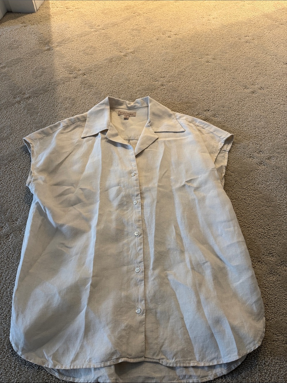 Tan Women's Button-Up Shirt linen  - banana republic